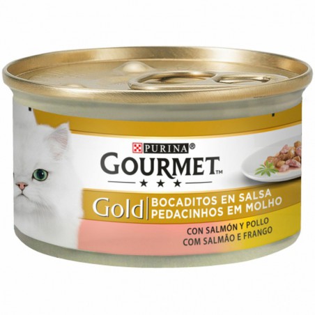 GOURMET GOLD BOCADI EN SALSA CON SALMON/POLLO